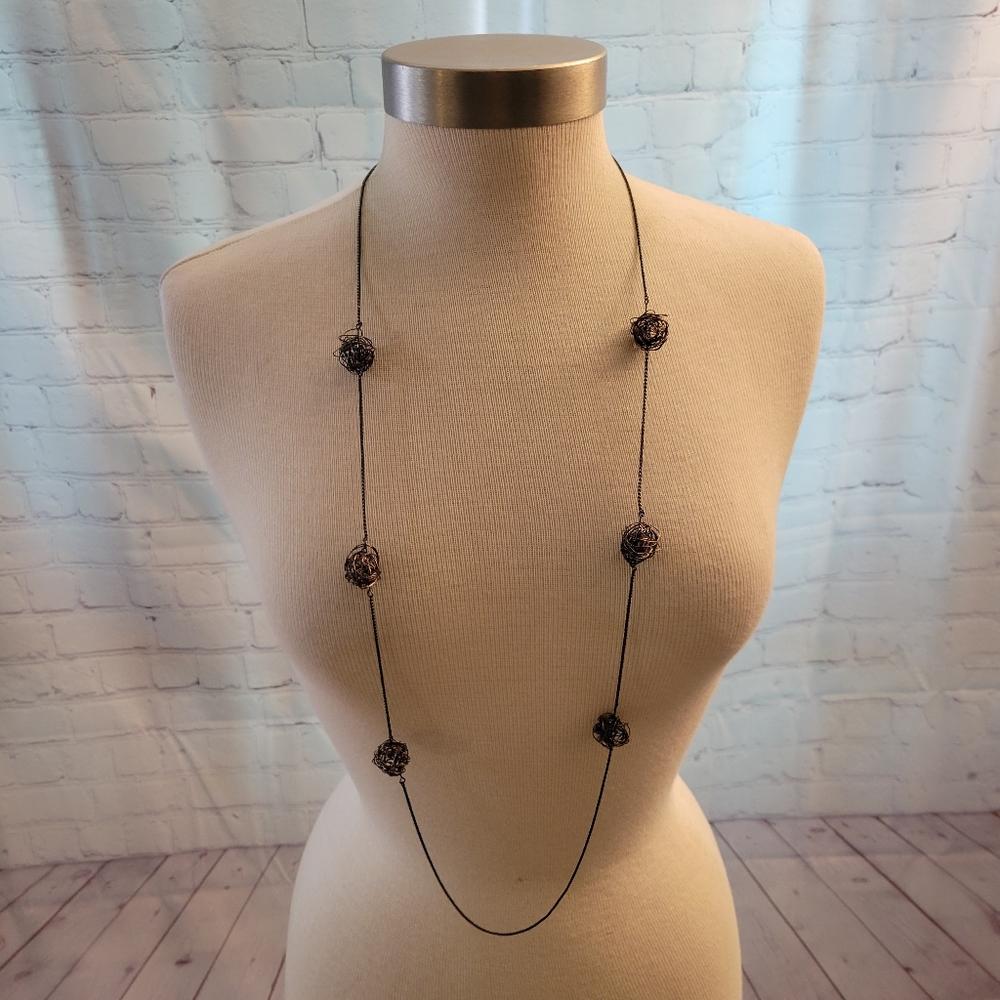 Hand Crafted Chain Wire Beaded Necklace